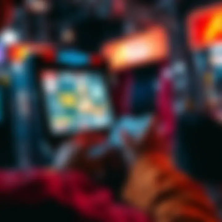 A person playing an arcade game on a smartphone while an advertisement is displayed on the screen