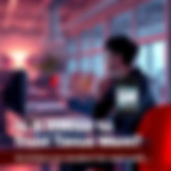 An architecture student sits at a desk, looking thoughtfully at their artwork, while a phone screen shows a TikTok conversation about selling the piece.