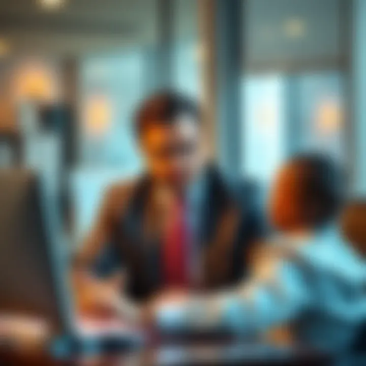 Ari Good, a Miami attorney, discussing cryptocurrency tax issues with a client in his office