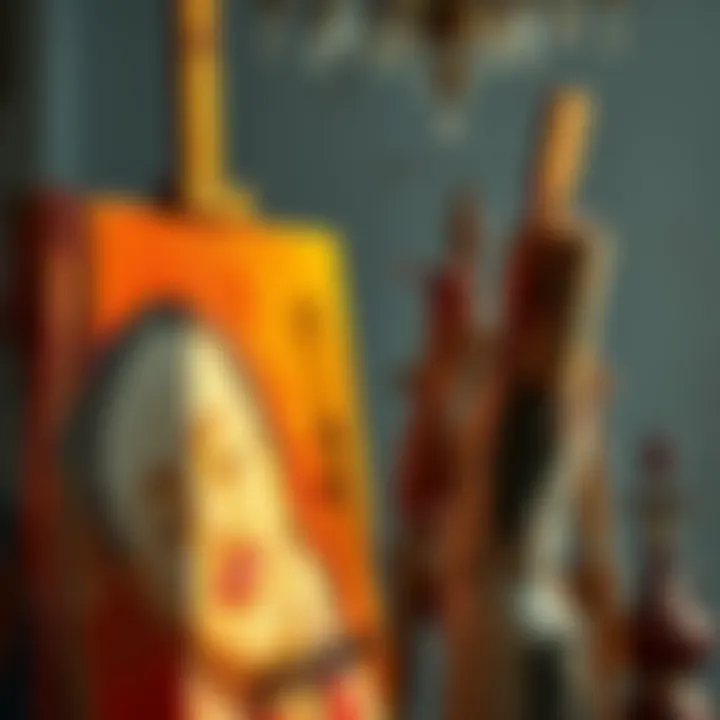 An artist stands beside their finished canvas, brush in hand, showing a look of pride and satisfaction after a long creative break.