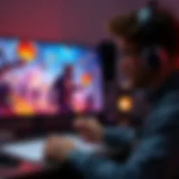 An artist examining digital art on a computer screen while taking notes on potential scams in NFTs.