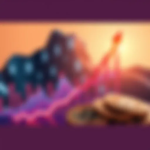 A visual representation of an asset's rise in value to 198 million, with an upward trending graph and dollar signs in the background.