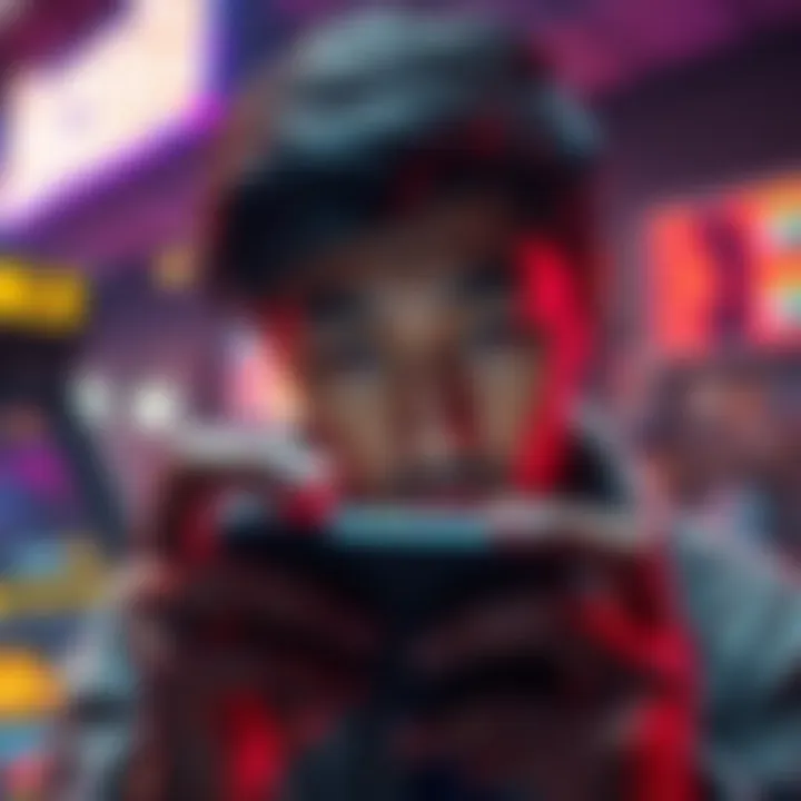 A frustrated person looking at a smartphone with an error message on the screen while trying to access Atlas Arcade.