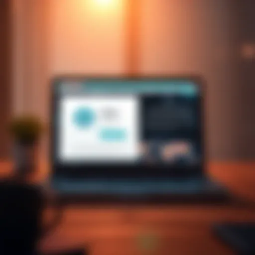 A laptop screen showing an Atlas Earth account login page with a warning about account sales