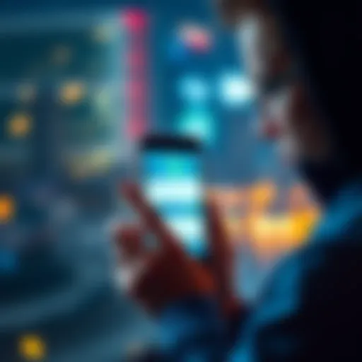 A frustrated person looking at their phone with notification alerts from the Atlas Earth app on the screen