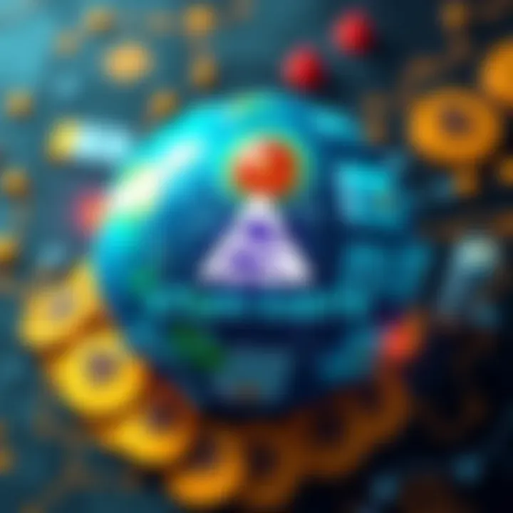 A digital representation of an earth map with coins and safety symbols, illustrating data privacy and payout reliability concerns in gaming.