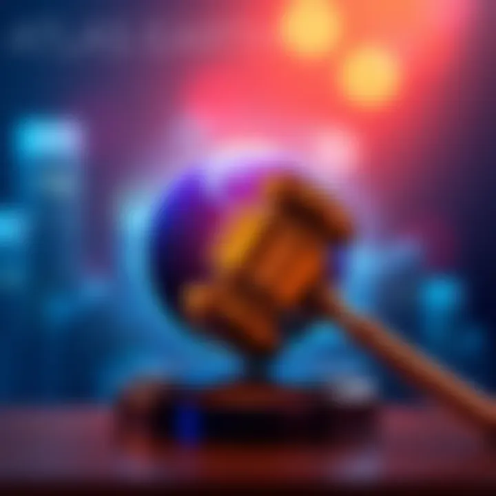 A graphic showing the Atlas Earth app logo and an auction gavel, symbolizing the app's shutdown and property auction.