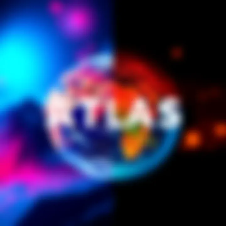 Comparison of vibrant and lighter color schemes in Atlas Earth's user interface