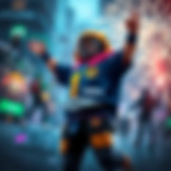 A player in Atlas celebrating their success in completing the May ladder challenge, with a backdrop of the game environment and fireworks.