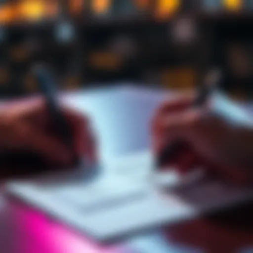 A close-up of a person filling out an Atlas Survey questionnaire with a pen.