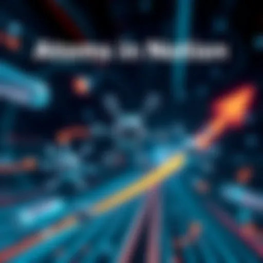 Atoms in Motion A graphic showing atoms representing current trends, with arrows indicating potential changes and reversals, set against a futuristic background.