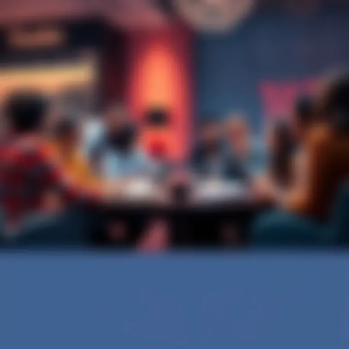 A group of diverse people sharing ideas around a table, analyzing engagement trends from forums.