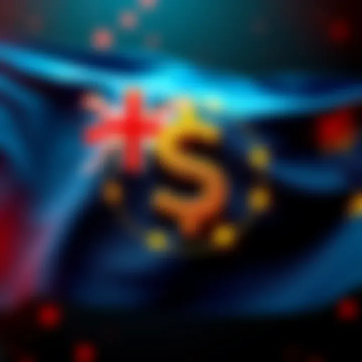 Australian flag with a digital dollar sign and the XRP Ledger logo, representing the new digital currency system