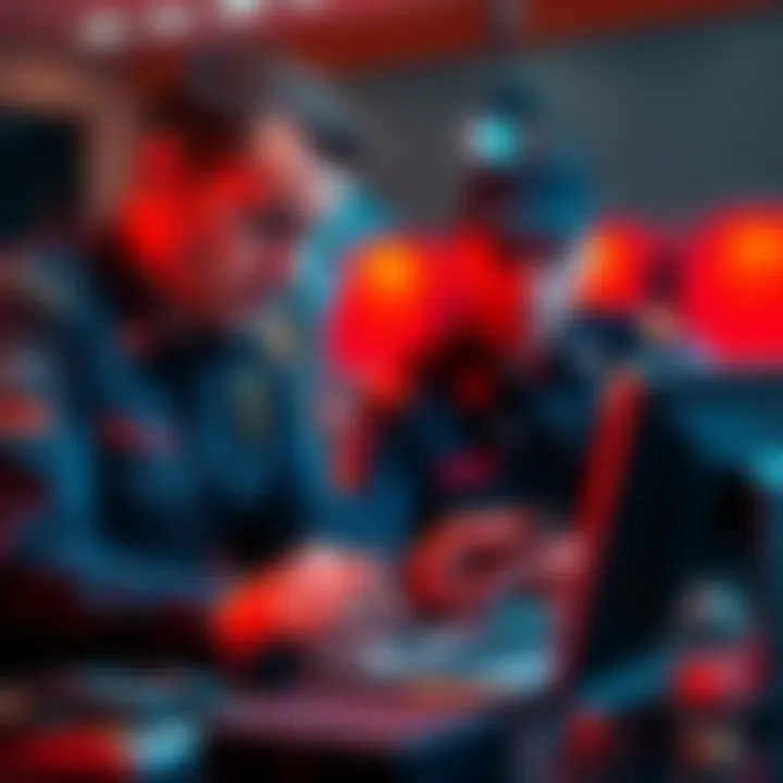 Australian police seizing cryptocurrency Australian police officers examining a computer and crypto wallet while securing cryptocurrency funds linked to crime