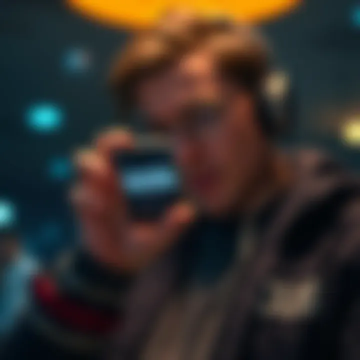 A concerned individual holding a smartphone, displaying a notification related to Ledger recovery concerns and data security issues.
