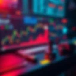 An illustration showing a digital trading interface with graphs and automated tools, symbolizing automated arbitrage in finance.