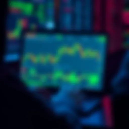 A person working on a laptop with trading charts on the screen, focusing on automated trading for xStocks on the Kraken platform.