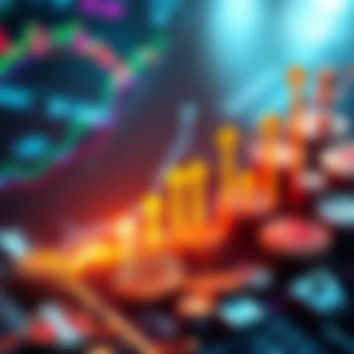 A graphic showing upward trends in cryptocurrency prices with symbols of Avalanche and financial charts in the background.
