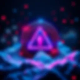 A digital representation of the Avalanche coin symbol, surrounded by graphics depicting utility and community feedback.