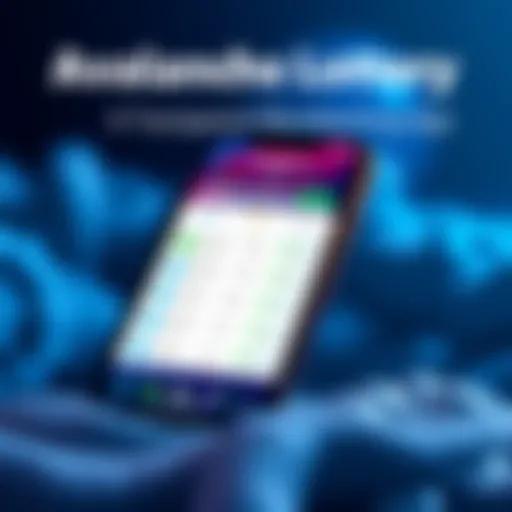 A user-friendly interface of the Avalanche Lottery app displaying lottery options and betting features on a smartphone.