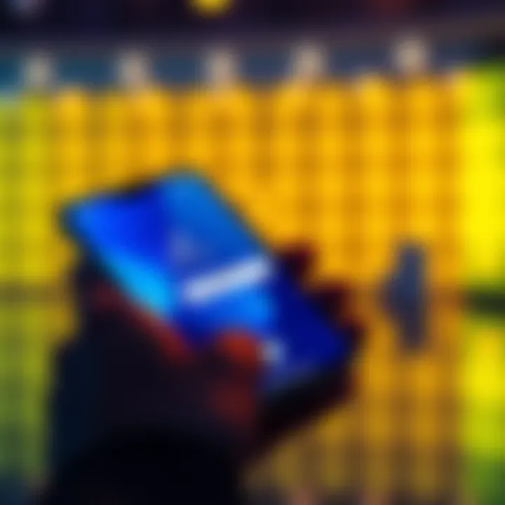 A person accessing the Avalon Family App on a smartphone with a password prompt on the screen.