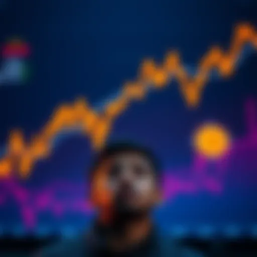 A line chart illustrating the decline of Avax against BTC, with a person looking concerned in the foreground.