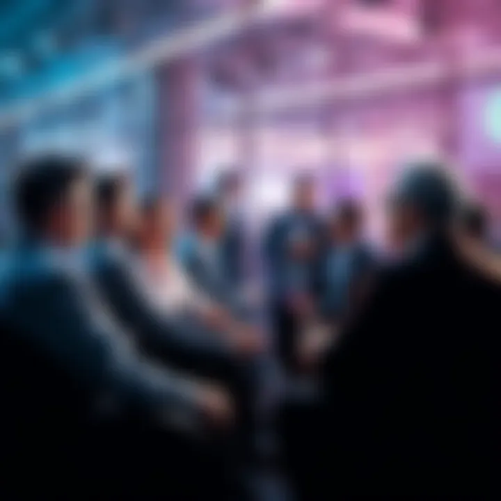 Aviation experts and investors gather to discuss Neuron's 4DSKY application in a conference setting.