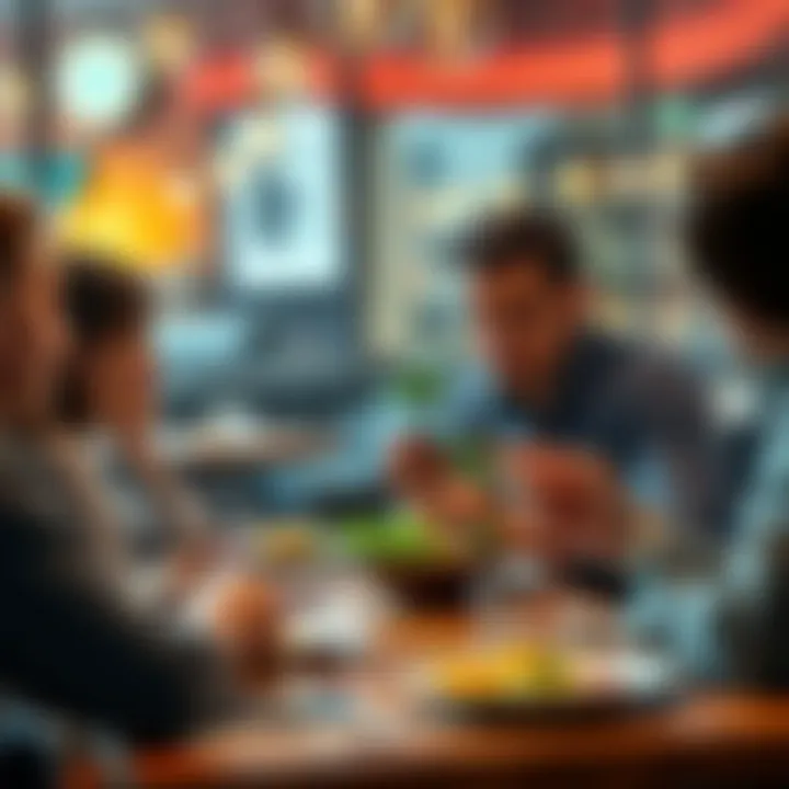 Investor looking embarrassed as his card declines at a restaurant table during lunch with future in-laws
