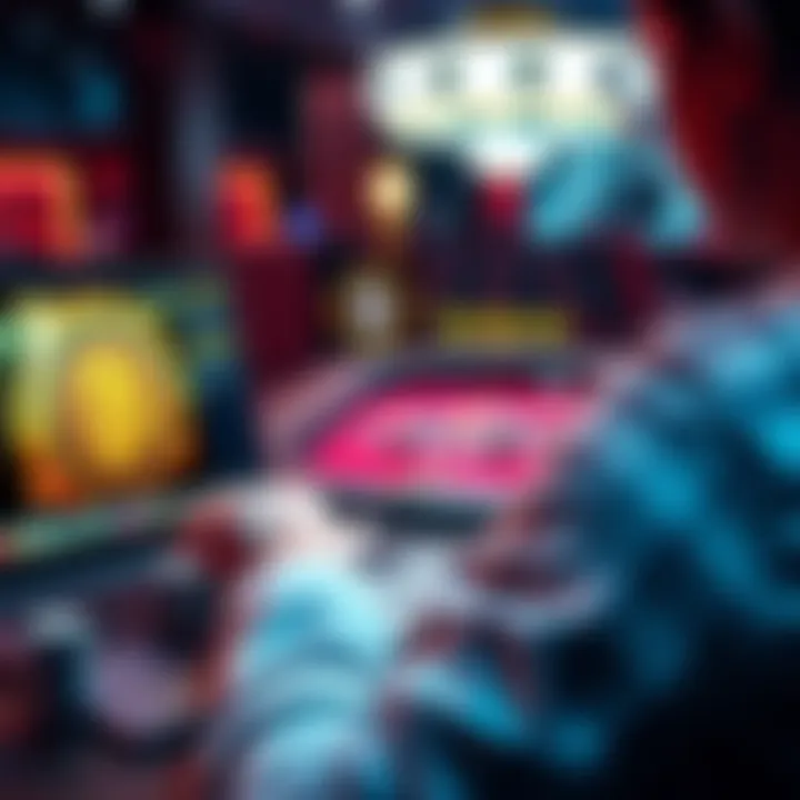 A user playing baccarat on a laptop with Bitcoin and Solana logos on the screen