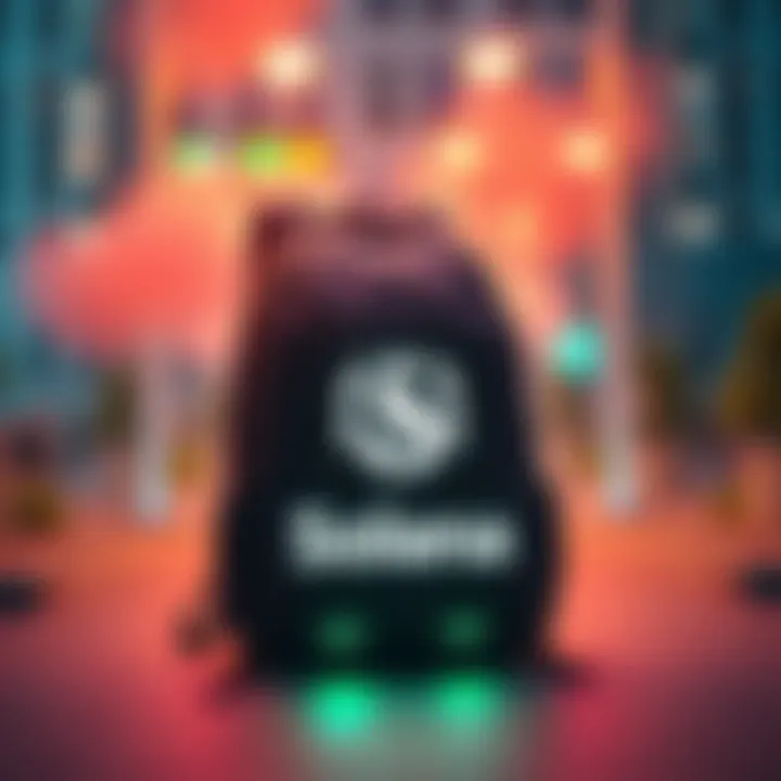 A backpack symbolically supporting the Solana logo, representing hope in the bear market.