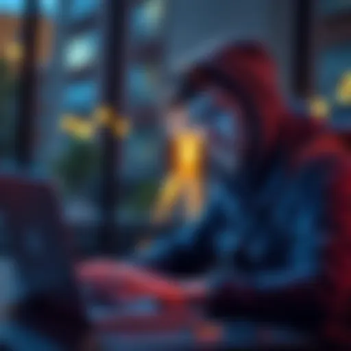 Backpacker looking at a laptop with a worried expression A backpacker displays concern while viewing a laptop screen, illustrating a scam incident regarding a fake apartment rental in Germany.