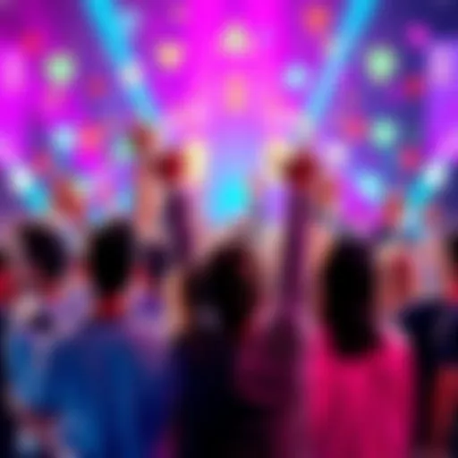 A vibrant graphic showcasing people celebrating their badge achievements, with colorful badges and milestones in the background.
