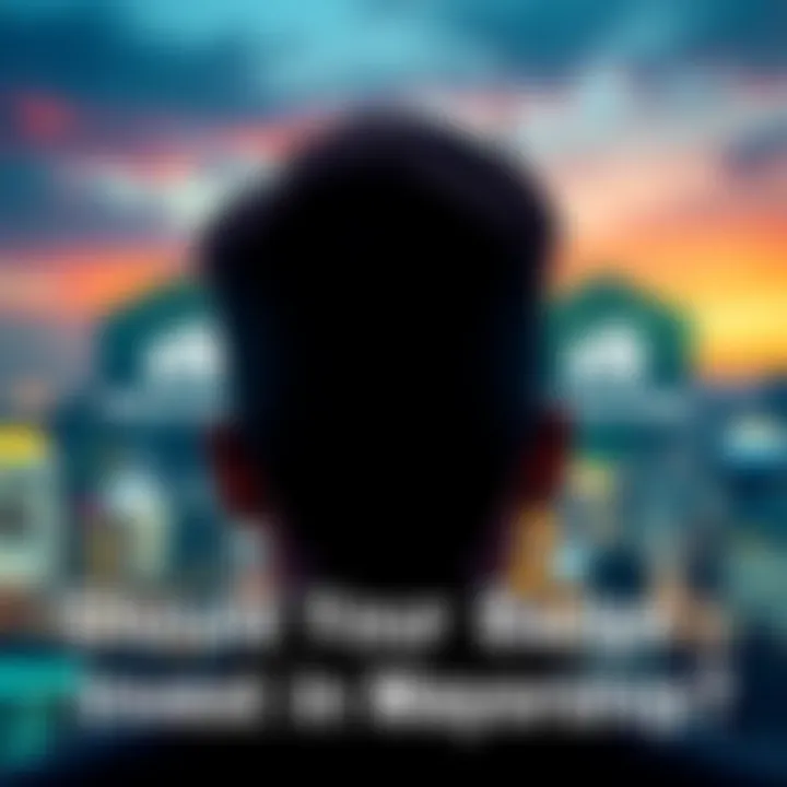 A person looking at two options: investing in a badge upgrade for a boost or choosing to secure more mayorships, with a city skyline in the background.