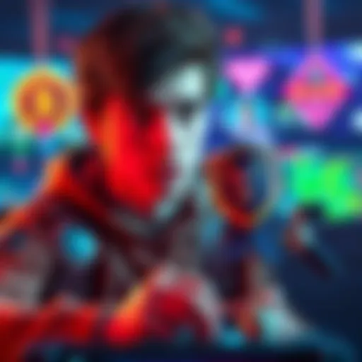 Badges and plots in gaming A beginner gamer weighing options between earning badges and acquiring plots, with a visual of badges on one side and game plots on the other.