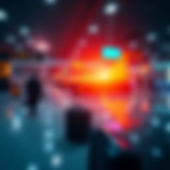 A digital dashboard showing real-time baggage tracking using Solana technology at an airport.