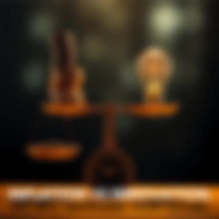 A scale balancing coins representing inflation on one side and a lightbulb symbolizing innovation on the other