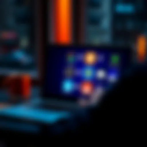 A person looking at multiple bandwidth-sharing app icons on a laptop screen while calculating earnings from Honeygain.
