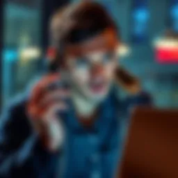 A person receiving a phone call from a bank's fraud team regarding a Bitcoin deposit, looking surprised and concerned.