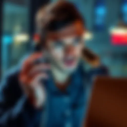 A person receiving a phone call from a bank's fraud team regarding a Bitcoin deposit, looking surprised and concerned.