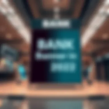 A close-up view of a bank's update banner that has been on display since 2022, showing that it is still active at 4 PM.