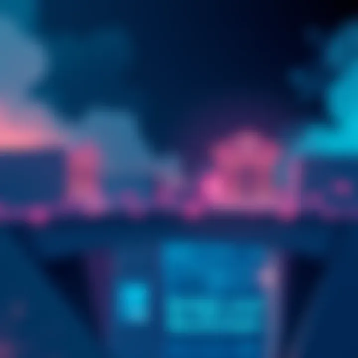 An illustration showing the connection between traditional banking systems and blockchain technology, symbolizing the integration of regulated finance with cryptocurrency.