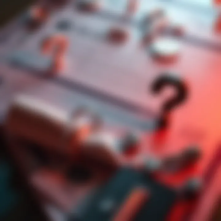 Visual representation of uncertainty in bankruptcy outcomes with financial documents and question marks in the backdrop