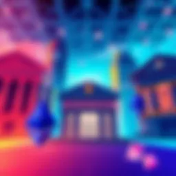 Illustration of major bank buildings with Ethereum symbols, showcasing the potential shift in banking towards cryptocurrencies