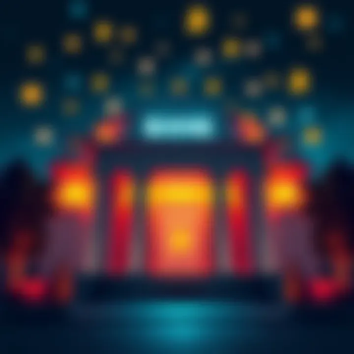 A bank building with cryptocurrency symbols overlaying it, symbolizing the relationship between traditional finance and crypto.
