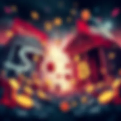 A visual representation of banks clashing with stablecoin symbols, showing the conflict in financial competition.