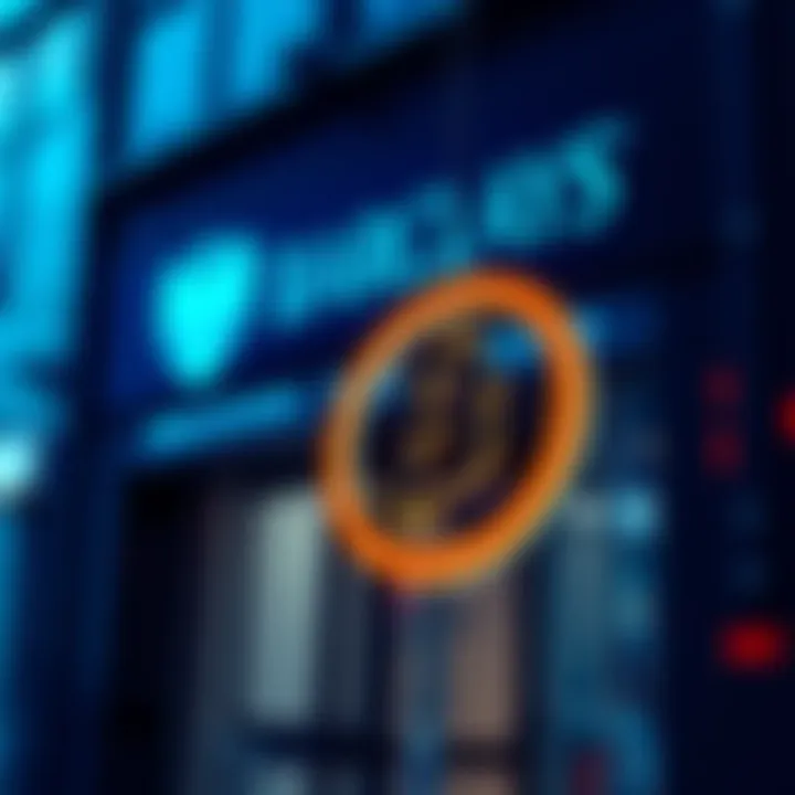 A graphic showing a Barclays Bank logo with a Bitcoin symbol and a limit sign, illustrating limits on Bitcoin transactions.