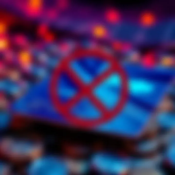 A graphic showing a debit card with a crossed-out icon over cryptocurrency symbols, representing Barclays stopping crypto payments.