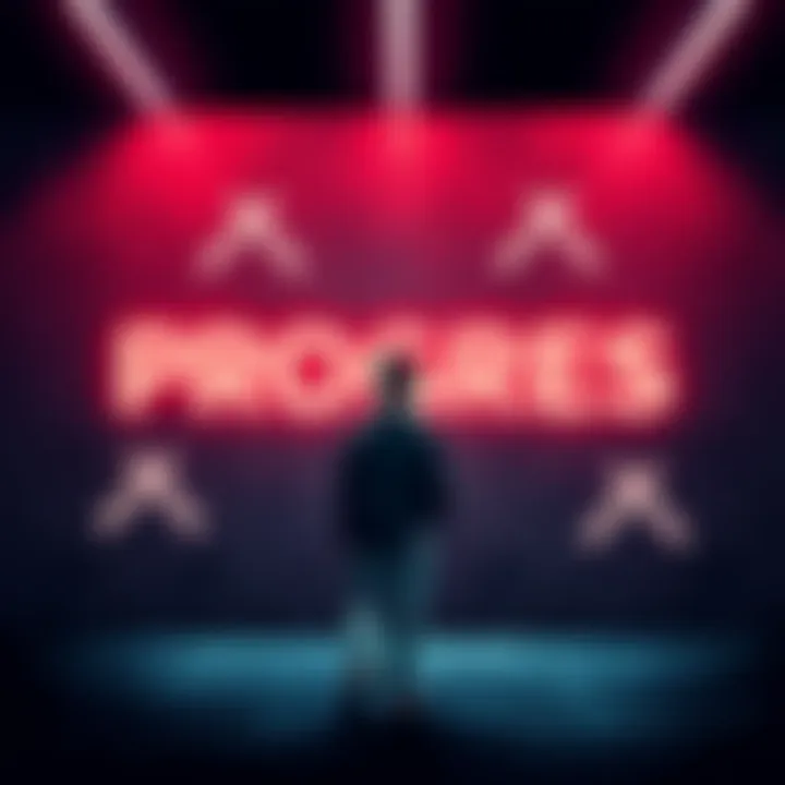 A person looking at a wall with obstacles written on it, symbolizing challenges to innovation and growth.