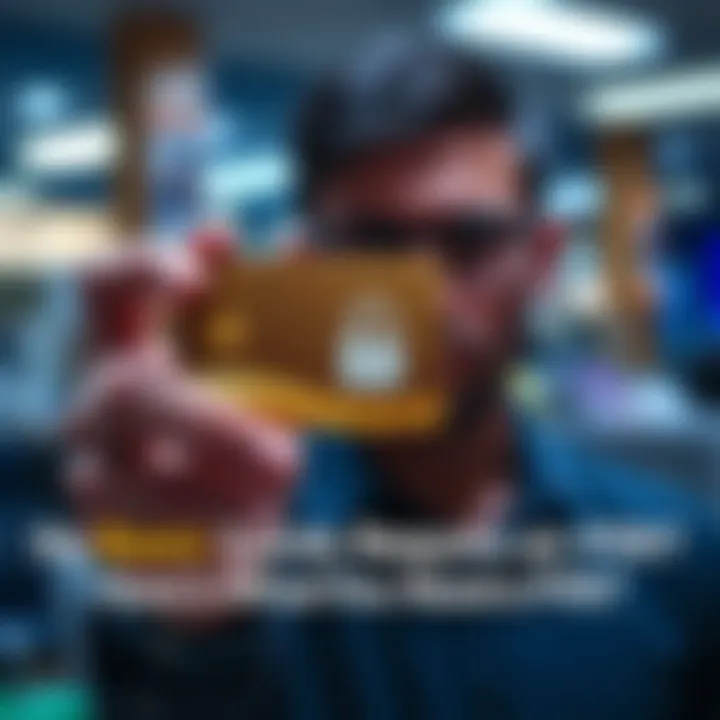 A person holding a basic card with a secure symbol, looking concerned about forgetting their PIN.