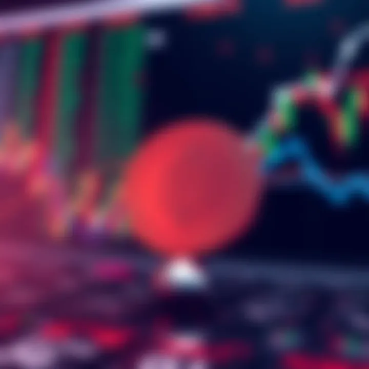 A graphic showing a downward trend in BAT Coin's price with a background of a digital currency market